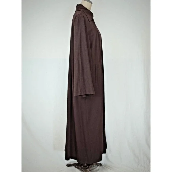 Vintage 8o's Guarantee Brown Long Wool Blend Coat LARGE #50213 Made USA - Picture 5 of 12